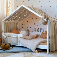 Vicloon Bed Canopy, Children Bed Canopy Nursery Decorations, House Bed Canopy Made of 100% Cotton Muslin Handmade, Decoration for Children's Room, 13