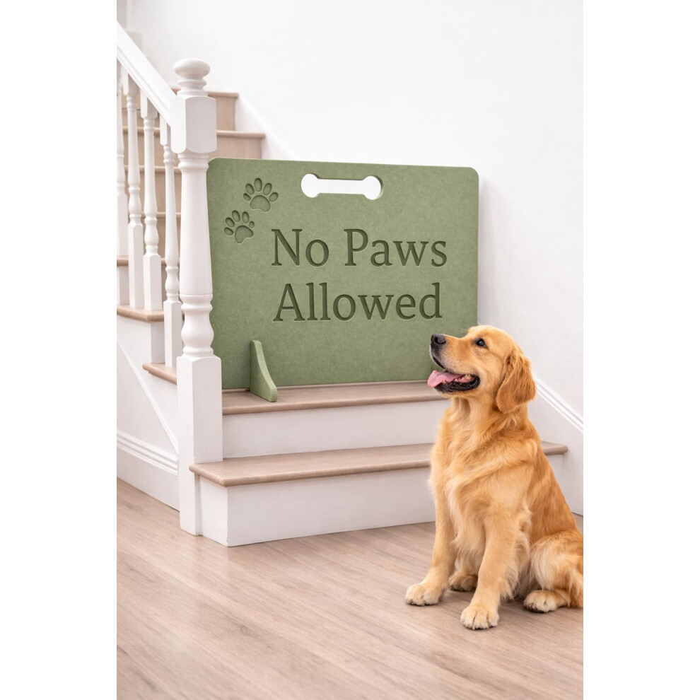 No Paws Wooden Stopper Barrier – Freestanding Dog Stopper For Stairs | Dog Barrier Gate | Portable Wooden Stopper | Puppy Gate For Stairs Indo Green