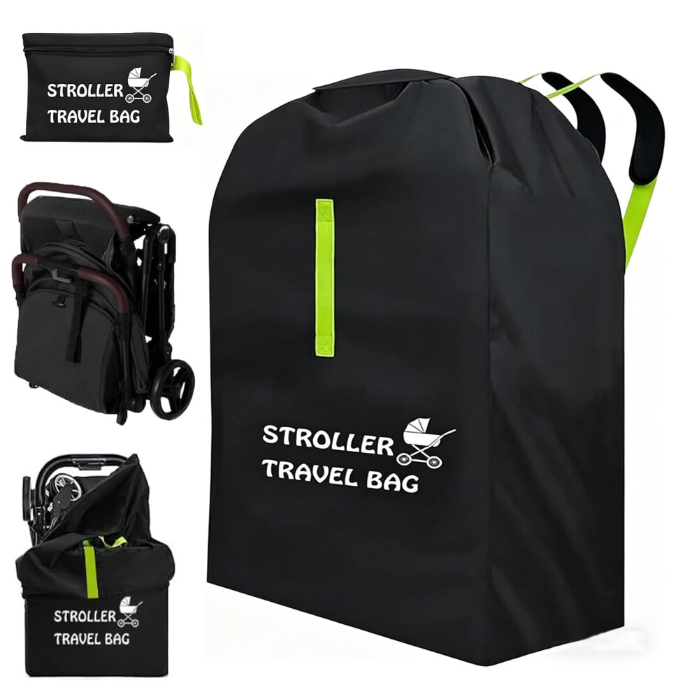 Pram Bag for Airplane, Waterproof Stroller Bag with Shoulder Strap Portable Pram Travel Bag Large Gate Check Pushchair Cover for Plane Infant Strolle