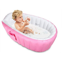Alytimes Inflatable Baby Bathtub, Kid Infant Toddler Infant Newborn Inflatable Foldable Shower Pool(Pink)
