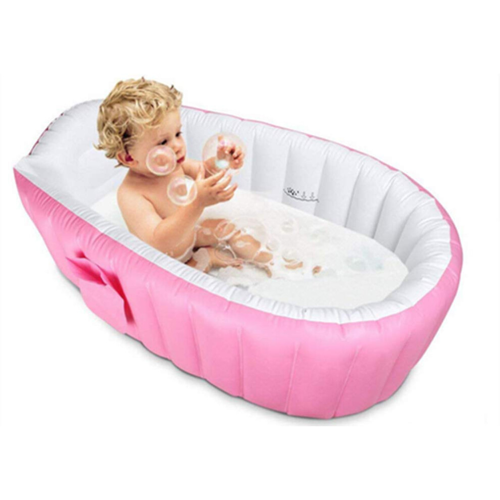 Alytimes Inflatable Baby Bathtub, Kid Infant Toddler Infant Newborn Inflatable Foldable Shower Pool(Pink)