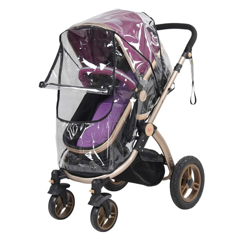 Baby Stroller Rain Cover, Universal Pram Rain Cover For Pushchair Stroller Baby Travel Weather Shield For Rainproof Dustproof Windproof With Zip For Agatige