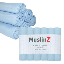 MuslinZ Muslin Cloths for Baby - Baby Burp Cloths - 6 Pack Muslin Squares - Large 70x70cm - Pure Cotton - Soft, Absorbent & Breathable - Multi Use Ne