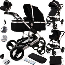 Baby Pram Pushchair Buggy with Car Seat Lightweight Stroller Folding Strollers 3 in1 Travel System Baby Trolley Pram for Newborns Toddlers from Birtn