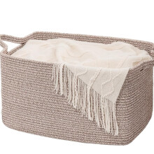 Large Foldable Woven Laundry Basket Storage with Handle for Baby Clothes Toy Blanket Bedding Towel, 55 * 38 * 30cm,Suitable for Living Room Bedroom B