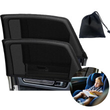 GOLDEROC Baby Car Sun Shade (Pack of 2) - UV Protection & Breathable Spandex, Window Sun Shade for Kids, Fits 98% of All SUV Models, Ideal for Travel