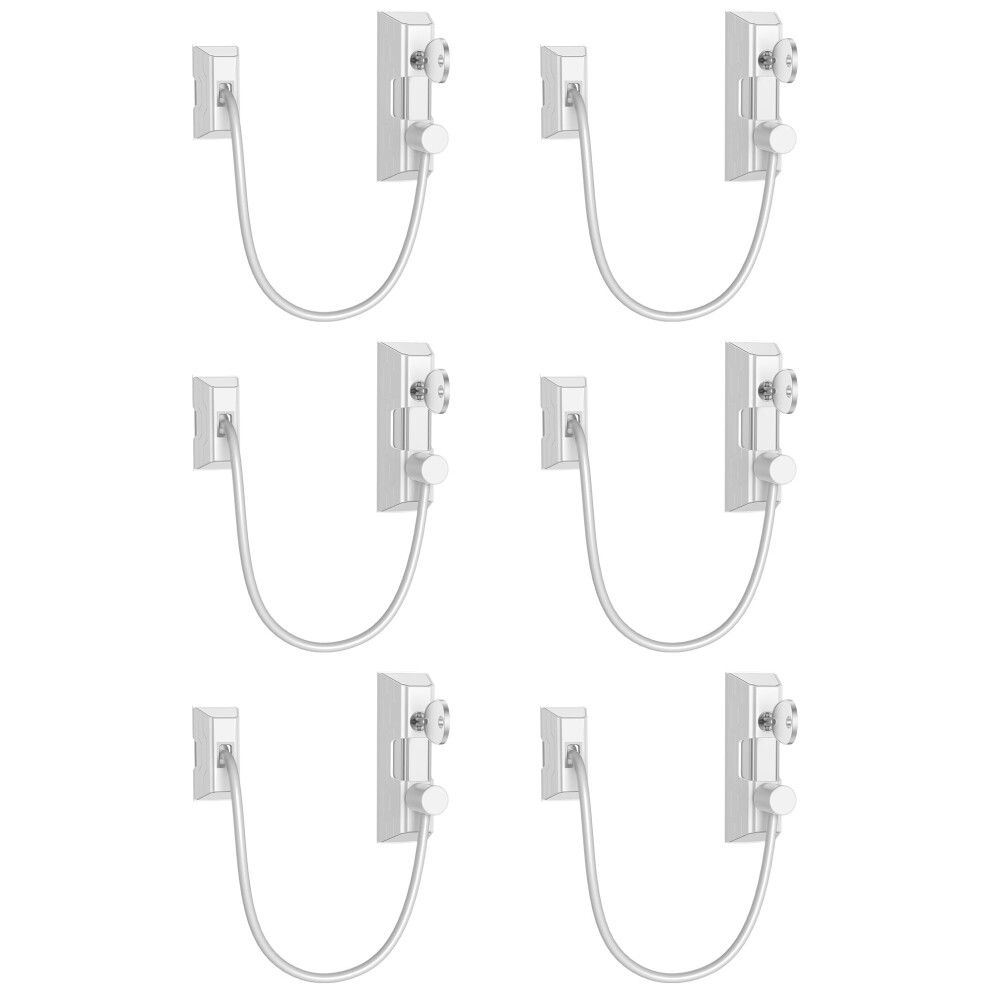 Window Restrictors 6 Pack Reliable Window Locks For Cats 19Cm/7.5Inch Wire Long Lockable Window Restrictor With Screws &Keys Baby Security Win Homgen