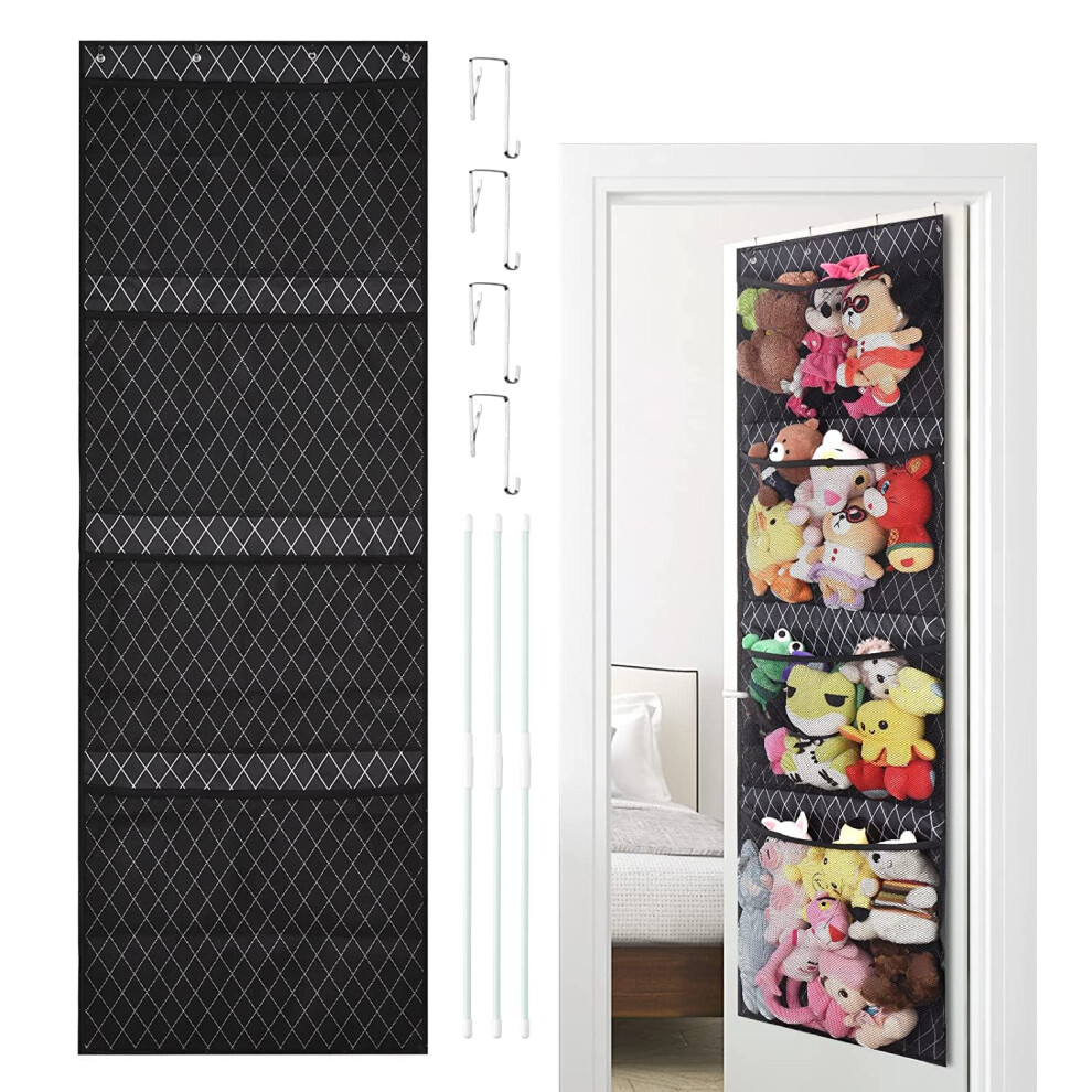 Visator Over Door Storage Teddy Hammock Toy Storage Net Soft Toy Hammock For Stuffed Animals Door Hanging Storage Organiser Stuffed Animal Storage Over The D