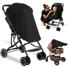 PewinGo Universal Stroller Sun Shade Cover, UPF50+ Blocks 99% UV Rays, Zipper Design Baby Sleep Shield, Breathable Double Layer, Insect & Wind Protec