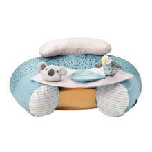 Nuby Animal Adventures Sit-Me-Up Baby Seat – Inflatable Sit & Play Floor Detachable Tray Machine Washable Suitable from 6 Months Plus, Multicolour,