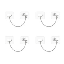Window Restrictors for UPVC No Drilling, 4 Pack Adhesive Window Locks Child Safety for Baby and Pets, Refrigerator Cable Lock with Keys for Childproo