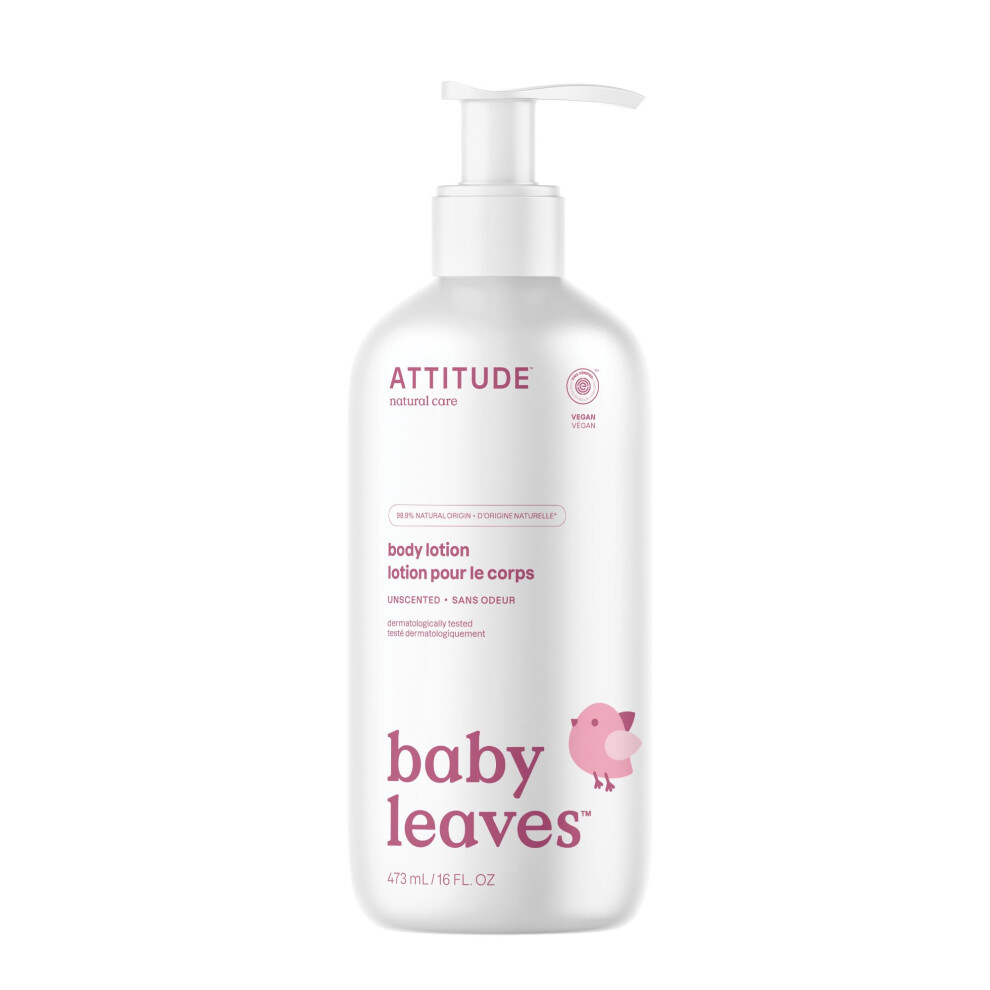Attitude Cream Baby Lotion, Ewg Verified Moisturizer, Dermatologically Tested Moisturizing Vegan, Unscented, 473 Ml