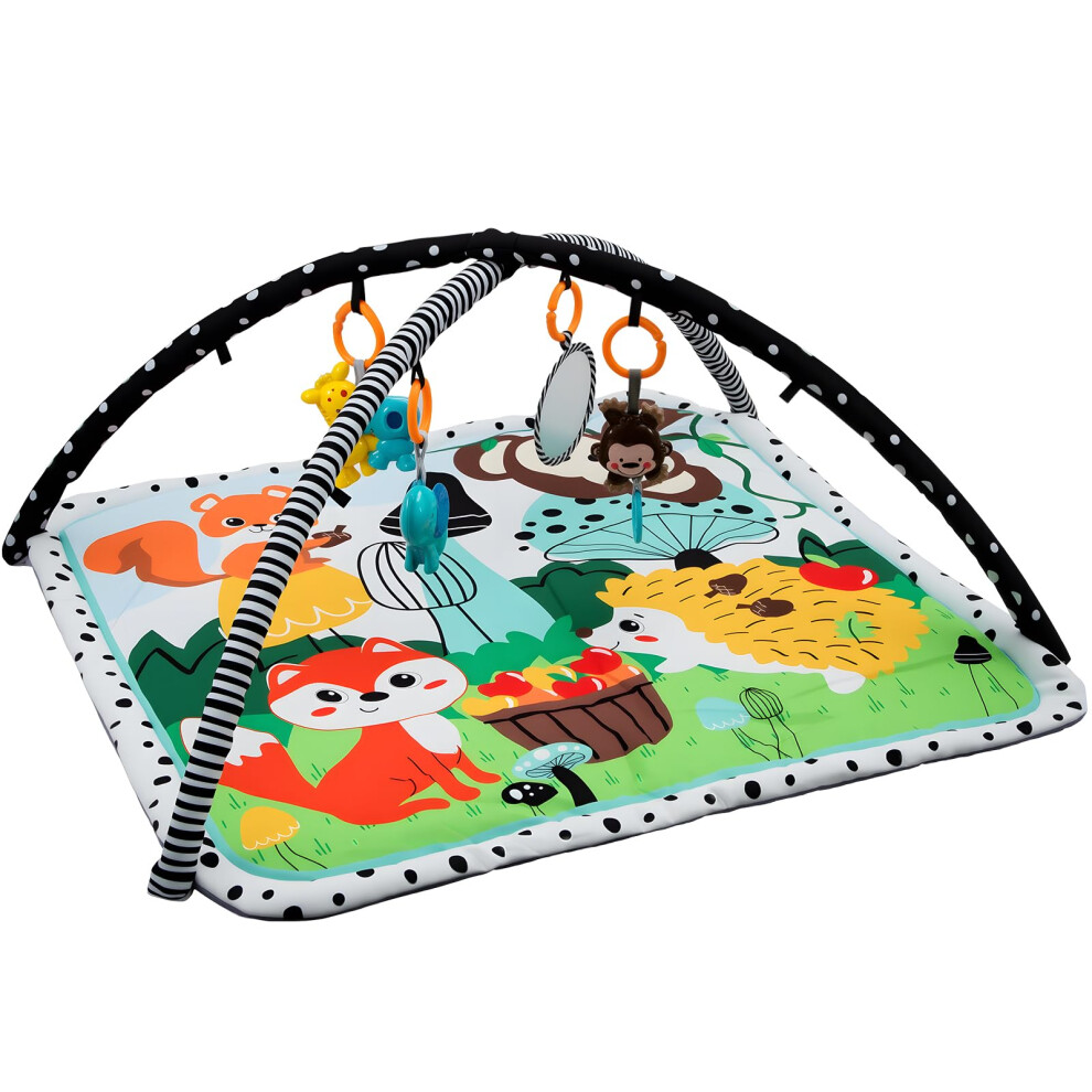 Ln Cozy Corne Baby Play Mat & Activity Gym, Portable 110X100x53cm Play Mat With Hanging Toys For Newborn & Infant Tummy Time, Sensory Playmat For Flo Ln Cozy Corner