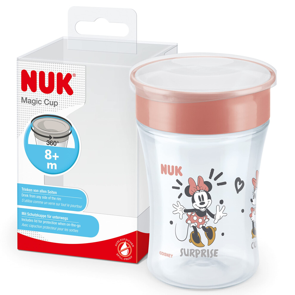 Magic Cup Sippy Cup | 360 Anti-Spill Rim | 8+ Months | Leak-Proof & Bpa-Free | 230 Ml | Disney Minnie Mouse Nuk