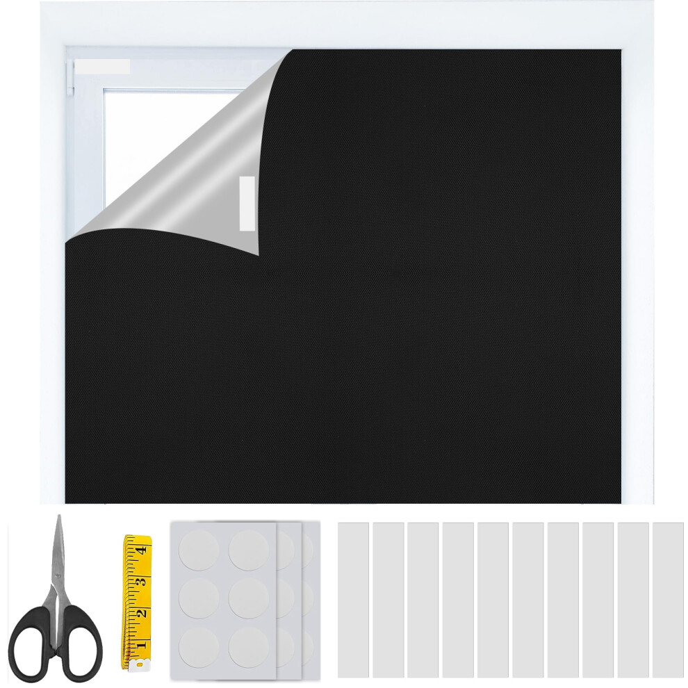 Leliangliang Temporary Blackout Blinds, Black Out Blinds Stick On Window, Portable 100% Blackout Material 100 * 150Cm, No Drilling Blackout Blinds With Self Adhes