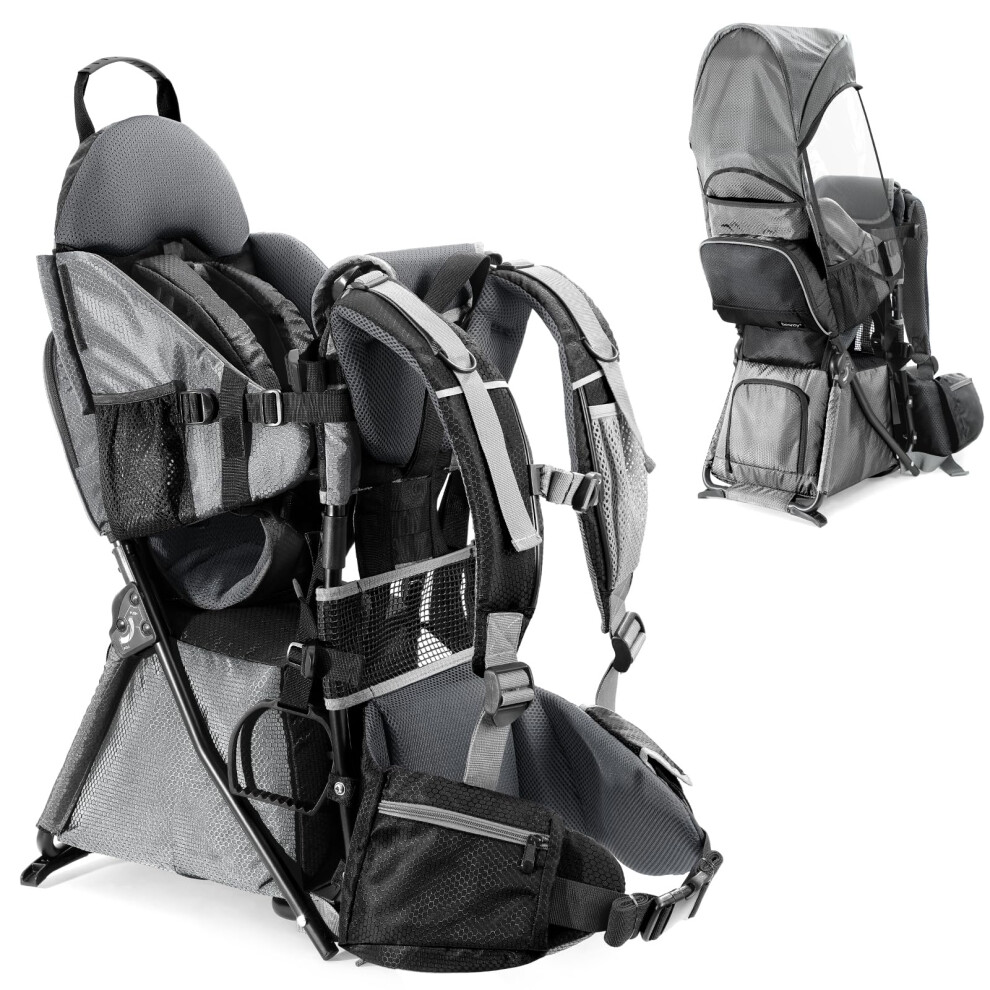 Baby Backpack Carrier For Hiking Toddler Child (Gray) Gray Besrey