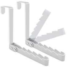 2 Pack over the Door Hooks Hanger, Sturdy Foldable over Door Drying Rack for Clothes, Coats, and Towels, White