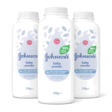 Johnson's Baby Powder, 200g (Pack of 3), 600g Total Multipack – Mild & Gentle Formula for Delicate Skin, Absorbs Moisture to Keep