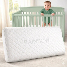 RAINBOW Cot Bed Mattress with Super Soft Breathable Water Resistant Quilted Cover – Removable Washable Cover, Foam Support (110x55x7cm)