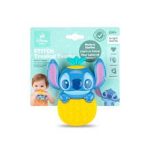 Bright Starts Disney Baby Stitch Tropical Teethe Rattle & Teether, Pineapple Shaped Activity Teether Toy for Newborns and Up
