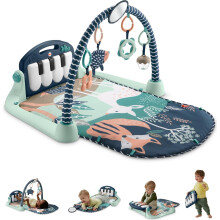 Fisher-Price Kick & Play Piano Gym Baby Playmat, Musical Infant Activity Gym with Removable Piano, Sensory Toys & Tummy Time, Newborn to Toddler 0–1