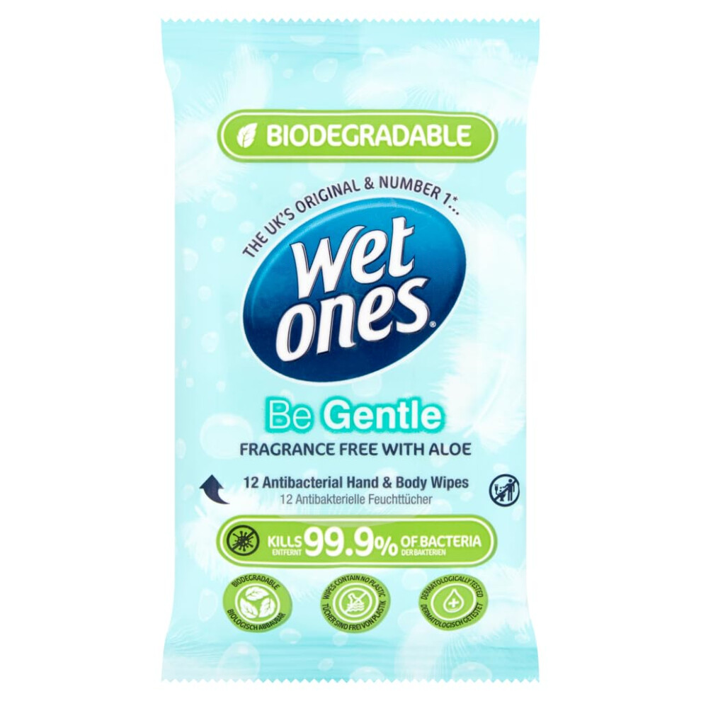 Be Gentle Antibacterial Hand & Body Wipes, 12 Wipes Wet Ones