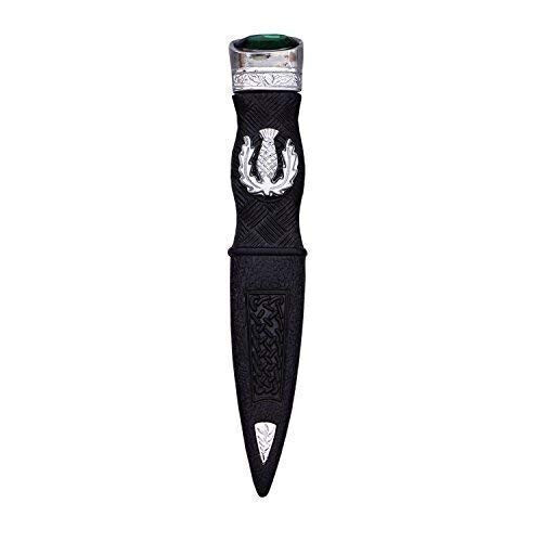 THISTLE KILT SAFETY SGIAN DUBH SILVER DUMMY PEWTER MOUNT WITH DIFFERENT STONES