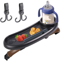 GIOTUK Baby Stroller Snack Tray with Cup Holder – Universal Removable Tray with Adjustable Buckle, Phone Holder and Hooks for Prams, Buggies and Pus