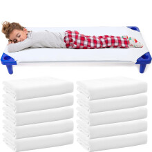 10 Pack White Nursery Cot Sheets, 130 x 60 cm Toddler Fitted Nap Covers