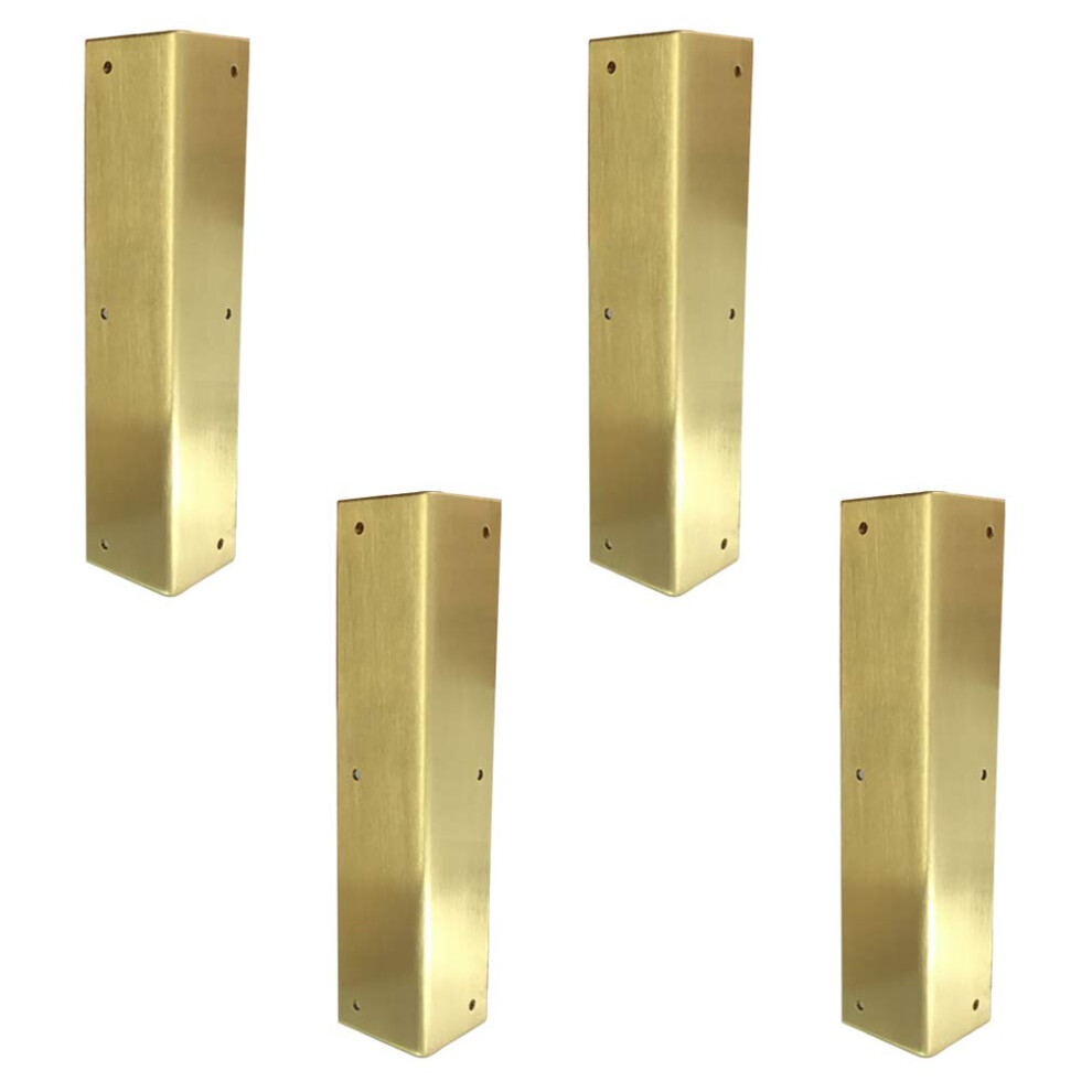 4Pcs Antique Pure Brass Corner Protectors Braces Classical Furniture Tables And Chairs Cabinet Corner Guard (Gold) Gold Tiazza