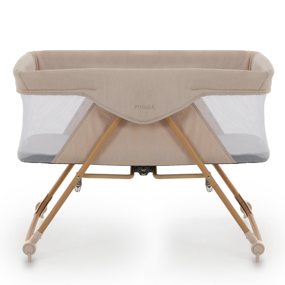 Sleepy Xl Folding Bedside Rocking Crib With Carry Bag - Cashmere Puggle