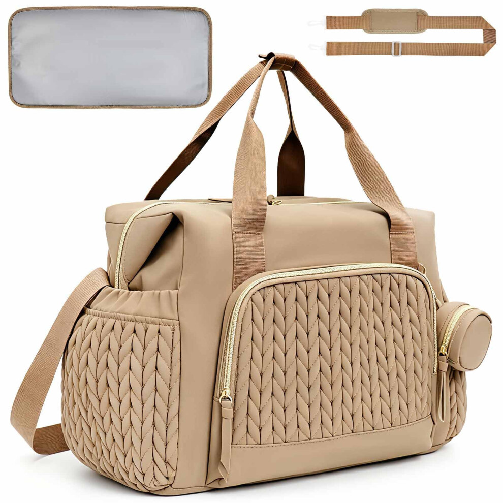 Nappy Diaper Bag Multifunctional Mommy Large Capacity Tote With Pacifier Case Waterproof Baby Changing Bags For Maternity, Baby Changing Qualfsterric
