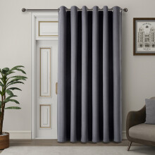 (Charcoal) 66x84 Inch Single Panel Curtain| 100% Linen Blackout Summer Curtains Light Blocking & Machine Washable Drapes