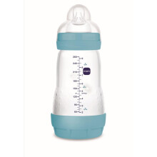 MAM Anti-Colic Bottle, 2-4 Months, 260 ml, with Teat 2 Medium Flow Silicone Easy Acceptance, Self-Sterilizable and Easy to Clean, Easy Start Anti-Col