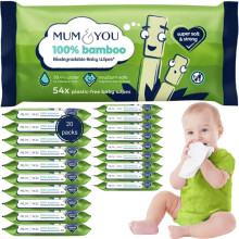 Mum & You Bamboo Baby Wipes Multipack - 100% Biodegradable Wet Bamboo Wipes (20