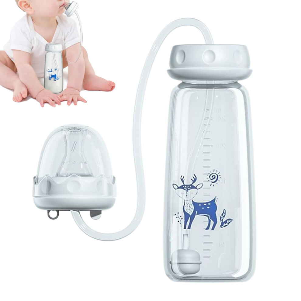 3-In 1 Hands-Free Anti-Colic Babys Bottle,2026 New 240Ml Silicone Leakproof With Nipple Straw, Adjustable Fast Flow Milk Bottle,For Boys Girls Indoor Kinrguiyuez