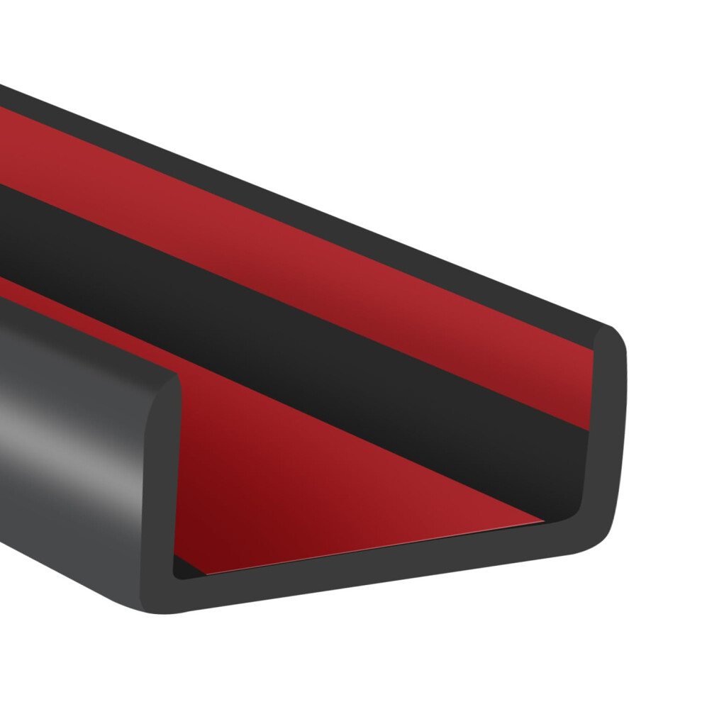 Yanruipro Rubber Edge Trim, 50Mm(2") Self-Adhesive Flexible U Channel Edge Protecter For Plywood, Doors, Wide U Shaped Edge Trim, Edge Banding, Black Color, 6M