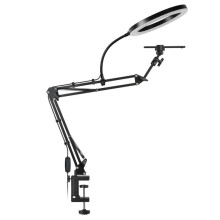 Video Conferencing Lamp Mobile Phone Live Broadcast Bracket Fill Light Adjustable Three Color Temperature,for Live Video