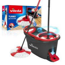 Vileda Turbo 2in1 Spin Mop and Bucket Set, Foot Pedal Wringer