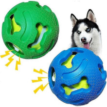 Squeaky Dog Toy Balls, 3.8" Interactive Rubber Ball, Chew Toy for Large & Medium Breed, Durable Puppy Fetch Training Ball, Pet Birthday Gift, 2-Pack