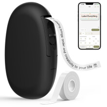 SUPVAN E10 Mini Bluetooth Label Maker Machine with Tape, Continuous Waterproof Label, Versatile App with 30+ Fonts and 660+ Icons, Inkless Labeler fo