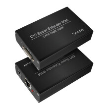 DVI Extender RJ45 Cat6 Cable Extender to 196.8Ft Transmitter Receiver DVI Ethernet Adapter HD 1920X1200 EU Plug