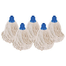 Abbey No.16 Socket Cotton Mop heads Replacement Pack of 5 – Super Absorbent String Mop Universal Screw On Socket - Floor Cleaning Heavy Duty mop hea