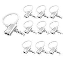 10 STKS 3,5 mm Mannelijk Naar Type C Vrouwelijk Audiokabelsnoer, Analoge Audio-Aansluiting Hoofdtelefoon Audio-Adapter voor Mp3-Speler, Laptop