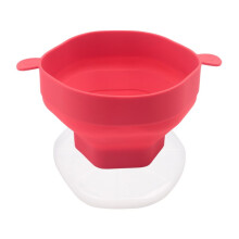 Silicone Microwave Popcorn Bowl Foldable Popcorn Maker Bucket Bowl with Lid Folding Popcorn Kitchen Baking Tool Red