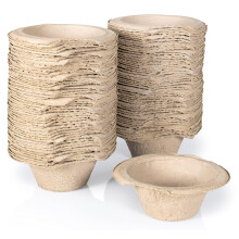 50 x Easy Care Solutions | Disposable Pulp Sick Bowls with Rim | 800ml | Pack of 50