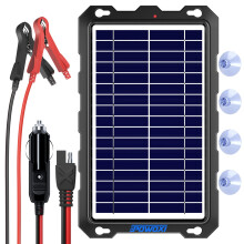 Upgraded 7.5W-Solar-Battery-Trickle-Charger-Maintainer-12V Portable Waterproof Solar Panel Trickle Charging Kit for Car, Automotive, Motorcycle, Boat