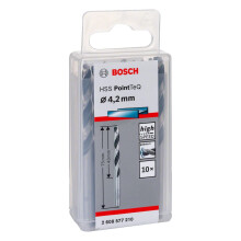 Bosch Professional 10-piece PointTeQ HSS Twist Drill Bit (for Metal, 4.2 x 43 x 75 mm, Drill Driver Accessories)