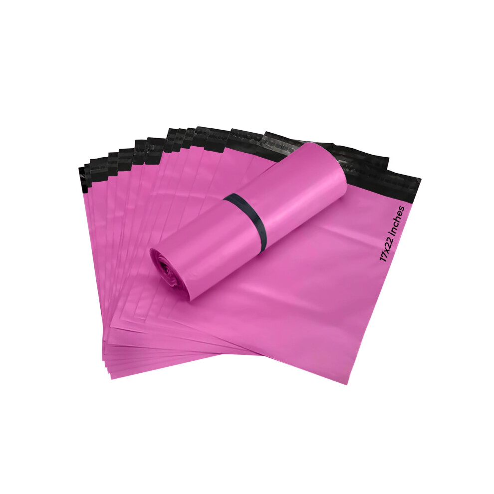 G4GOODS 50 Pink Packaging Bags 17'' x 22'' / 432 x 559mm - Postage Bag Delivery Mailer Self Seal Poly Mailer Packing Bag Best For Shipping Parcel-image-OPC-PVH9FHB-NEW