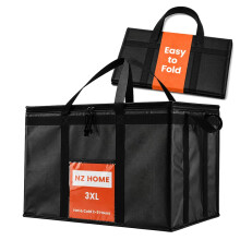 NZ home Insulated Food Delivery Bag (3XL) Thermal Bag, Cooler Bag for Grocery Shopping, Hot & Frozen Food Takeaway, Reusable, Foldable & Heavy Duty (